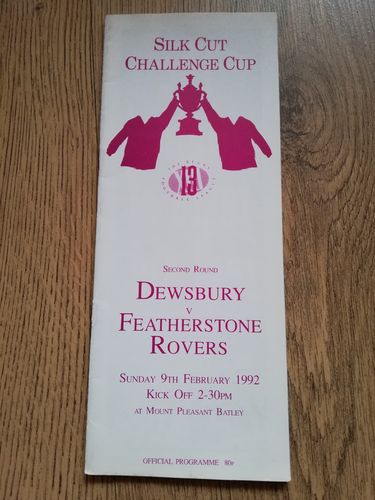 Dewsbury v Featherstone Feb 1992 Challenge Cup RL Programme