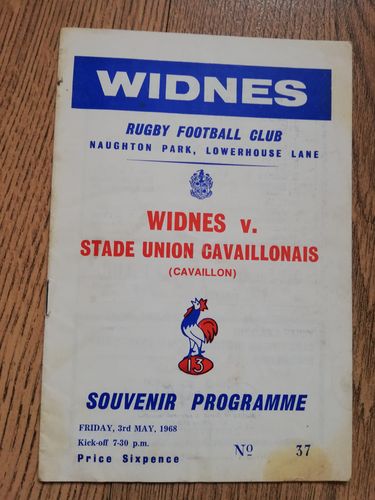 Widnes v Stade Union Cavaillonais May 1968 Rugby League Programme