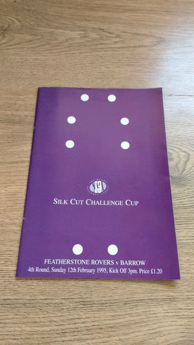 Featherstone v Barrow Feb 1995 Challenge Cup RL Programme