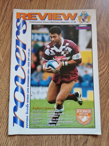 Featherstone v Leeds Nov 1994 Rugby League Programme