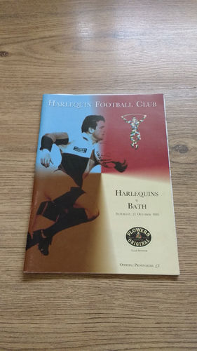 Harlequins v Bath Oct 1995 Rugby Programme