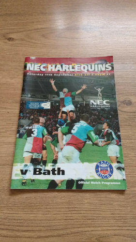 Harlequins v Bath Sep 1999 Rugby Programme