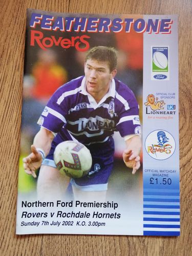 Featherstone v Rochdale July 2002 Rugby League Programme