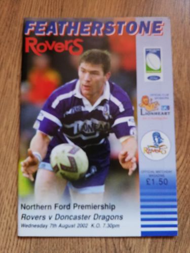 Featherstone v Doncaster Aug 2002 Rugby League Programme