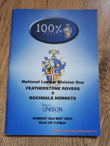 Featherstone v Rochdale May 2004 Rugby League Programme