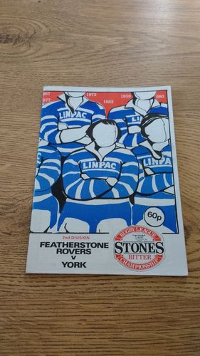 Featherstone v York Apr 1988 Rugby League Programme