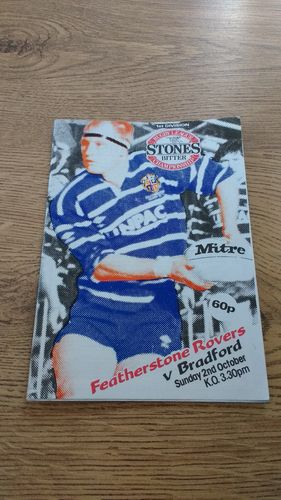 Featherstone v Bradford Oct 1988 Rugby League Programme