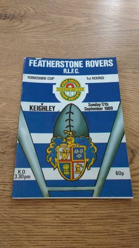 Featherstone v Keighley Sept 1989 Yorkshire Cup RL Programme