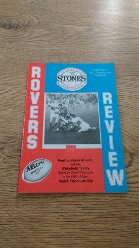 Featherstone v Wakefield Feb 1987 Rugby League Programme