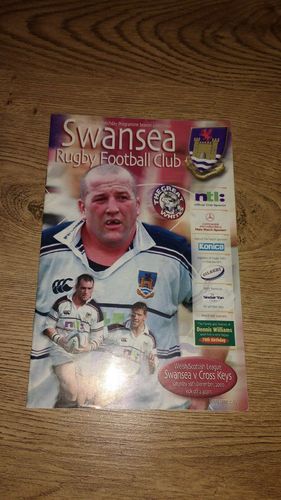 Swansea v Cross Keys Dec 2000 Rugby Programme