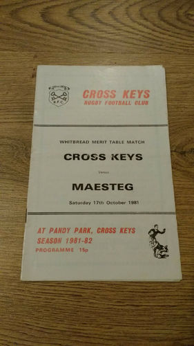 Cross Keys v Maesteg Oct 1981 Rugby Programme