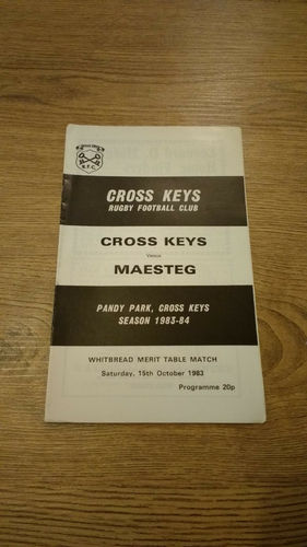 Cross Keys v Maesteg Oct 1983 Rugby Programme