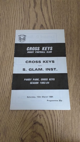 Cross Keys v South Glamorgan Institute Mar 1984 Rugby Programme
