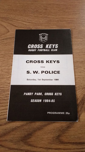 Cross Keys v South Wales Police Sept 1984 Rugby Programme