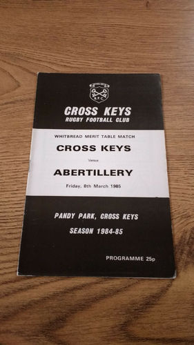 Cross Keys v Abertillery Mar 1985 Rugby Programme