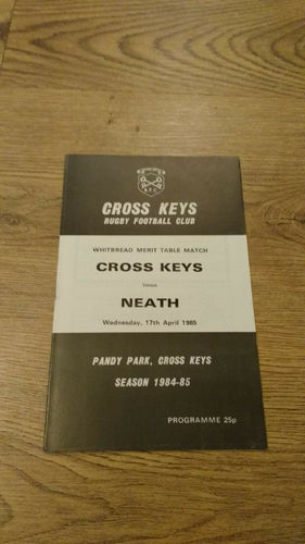 Cross Keys v Neath Apr 1985 Rugby Programme
