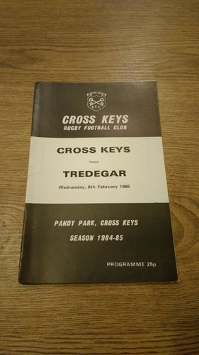 Cross Keys v Tredegar Feb 1985 Rugby Programme