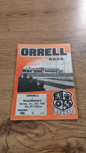 Orrell v Roundhay Jan 1983 Rugby Programme