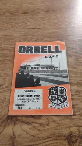 Orrell v Broughton Park Feb 1983 Rugby Programme