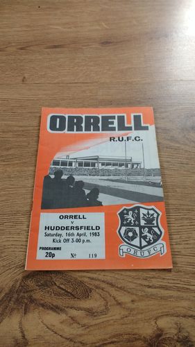 Orrell v Huddersfield Apr 1983 Rugby Programme