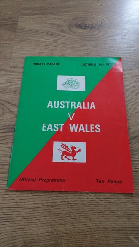 East Wales v Australia 1973 Rugby Programme
