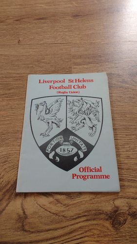 Liverpool St Helens v Orrell Apr 1987 Programme