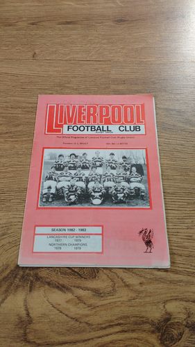 Liverpool v Orrell Apr 1983 Programme