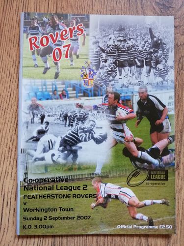 Featherstone v Workington Town Sept 2007 Rugby League Programme