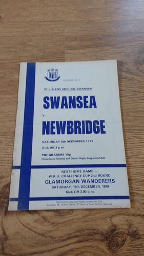 Swansea v Newbridge Dec 1979 Rugby Programme