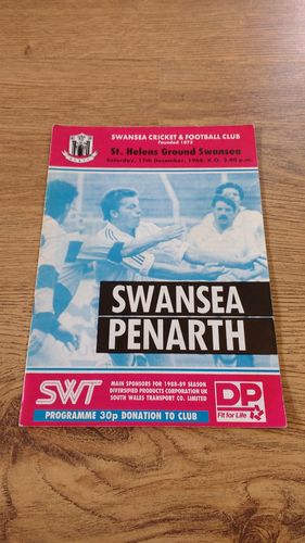 Swansea v Penarth 1988 Rugby Programme