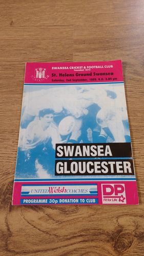 Swansea v Gloucester Sep 1989 Rugby Programme