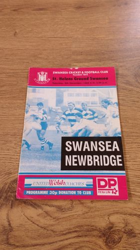 Swansea v Newbridge 1989 Rugby Programme