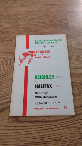 Keighley v Halifax Dec 1967 Rugby League Programme