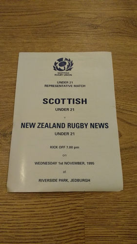 Scottish Under 21 v New Zealand Under 21 1995 Rugby Programme
