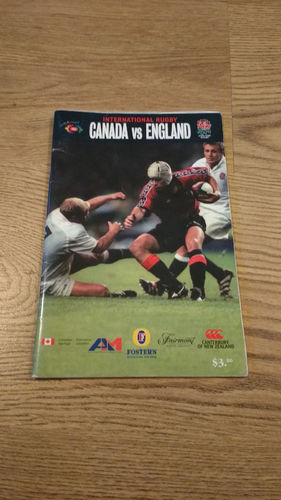 Canada v England 2001 Rugby Programme