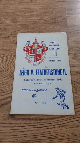 Leigh v Featherstone Feb 1967 Rugby League Programme