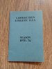 Carmarthen Athletic Rugby Club 1975-76 Membership & Fixture Book