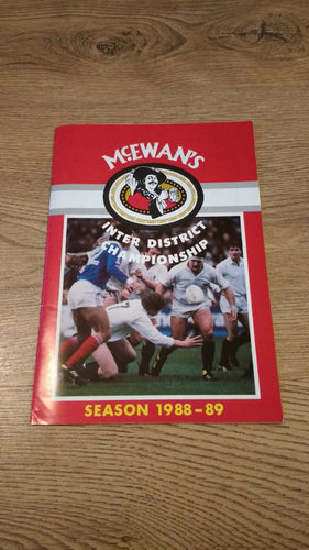 South of Scotland v Edinburgh Dec 1988 Rugby Programme
