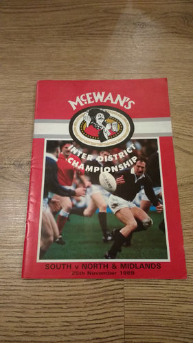 South of Scotland v North & Midlands of Scotland Nov 1989 Rugby Programme