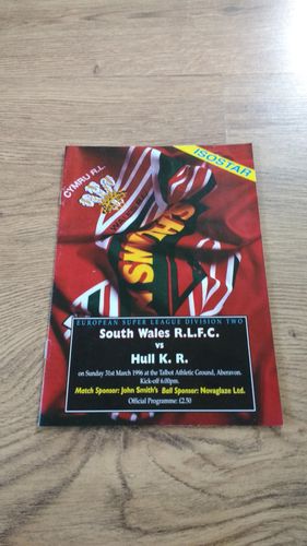 South Wales v Hull KR Mar 1996 Rugby League Programme