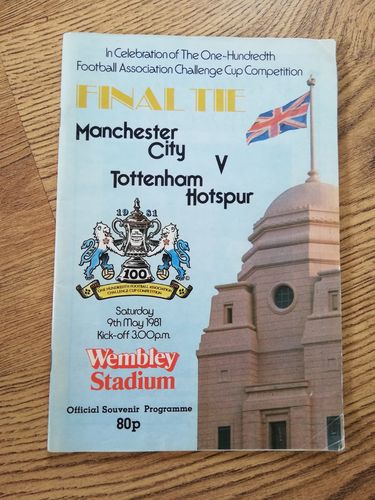 Manchester City v Tottenham Hotspur 1981 FA Cup Final Football Programme