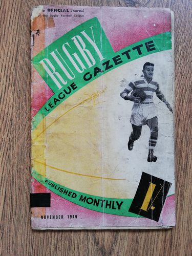 'Rugby League Gazette' November 1949 Magazine