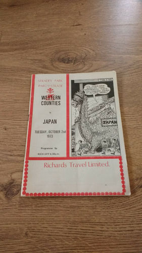 Western Counties v Japan Oct 1973 Rugby Programme