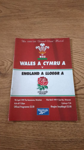 Wales A v England A Apr 1999 Rugby Programme