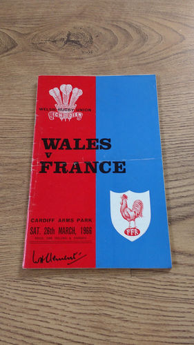 Wales v France 1966 Rugby Programme