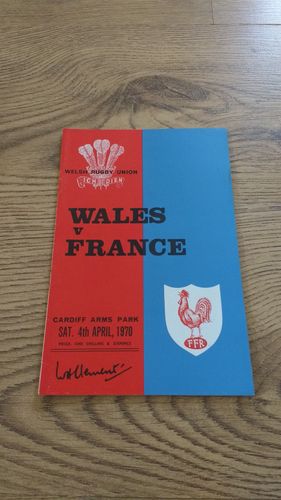 Wales v France 1970 Rugby Programme