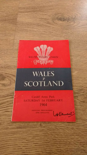 Wales v Scotland 1964 Rugby Programme