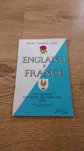 England v France 1959 Rugby Programme