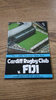Cardiff v Fiji Oct 1985 Rugby Programme