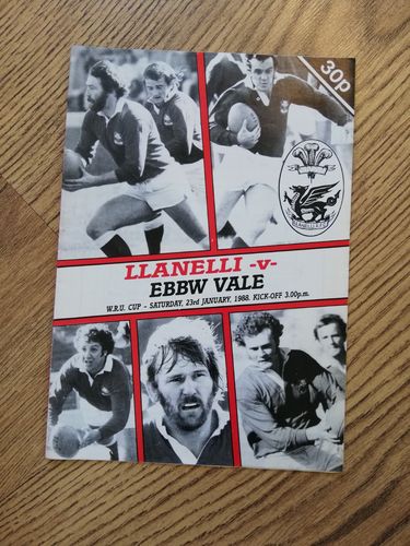 Llanelli v Ebbw Vale Jan 1988 WRU Cup